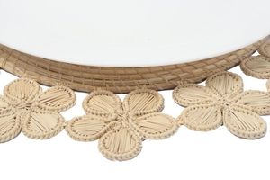 Beautiful Decorative Handwoven Rattan Floral <b>Placemat</b> <b>Round</b> Dining Table Mat Elegant Stylish EcoFriendly Kitchen Table Accessory - Product Image 6