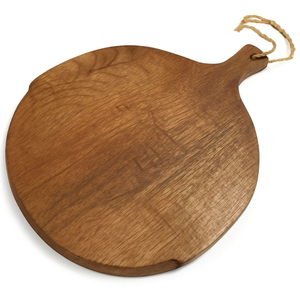 Planche à pizza ronde en bois d'acacia naturel de qualité supérieure avec poignée, pelle à pizza écologique, plateau de service, plateau à fromage et planche à découper - Product Image 5