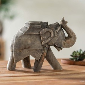 Figura de Elefante Tallada a Mano en Madera de Mango, Estilo Antiguo, Venta al Por Mayor - Product Image 1