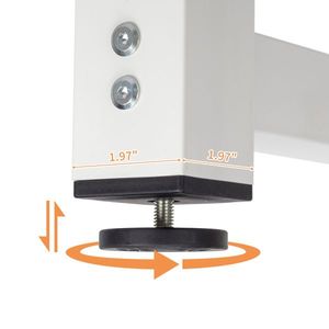 Scrivania per computer FCH 110 cm, piano bianco + struttura in tubi bianchi con piedini in acciaio triaminico, scrivania per computer elegante e resistente in truciolato P2 - Product Image 6