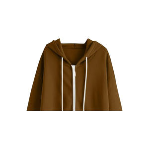 ชุดเดรสฮู้ดดี้ผ้าฟลีซสำหรับผู้หญิงแบบกำหนดเองสำหรับฤดูหนาว ผ้าฝ้าย 100% ระบายอากาศได้ดี กันลม เป็นมิตรกับสิ่งแวดล้อม น้ำหนัก 360 กรัม  ปักลายนูนด้านหน้า - Product Image 2