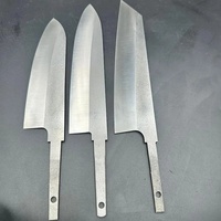 Jexmoo Ensemble de couteaux de chef personnalisés faits à la main avec lame vierge en acier Damas (4-5,9 pouces) épaisseur 3,0 mm, étui en cuir