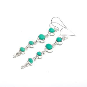 Boucles d'oreilles pendantes et tombantes en turquoise d'Arizona de haute qualité, en argent sterling 925, pierres précieuses bleues d'été, pour grossistes - Product Image 4