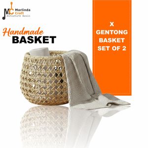 X GENTONG Ensemble de 2 paniers artisanaux en écorce de bananier - Product Image 1