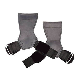 Sangles de musculation et de gymnastique QASWA SPORTS en cuir noir avec logo personnalisé, protection avancée, respirantes et réglables - Product Image 1