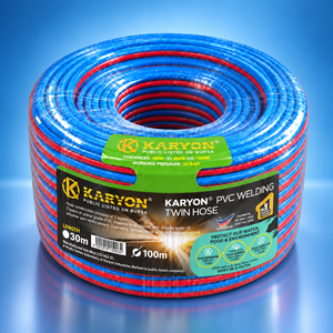 KARYON Manguera de Soldadura Doble de PVC de 30m, 6mm, Reforzada, con Canales Flexibles para Oxígeno y Acetileno, Suministro Profesional para Taller - Product Image 1