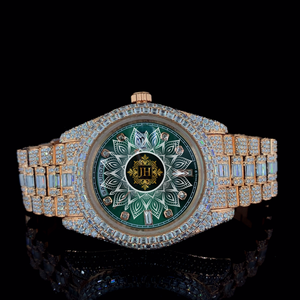 Montre à quartz RLX entièrement sertie de diamants, bracelet en alliage de 20 mm, bijoux hip-hop en moissanite, cadeau pour fiançailles, fête, mariage, anniversaire - Product Image 1