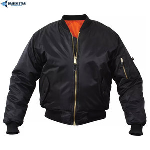 DAIZEN <b>STAR</b> INTERNATIONAL Men Bomber <b>Jacket</b> Solid Color Zipper Closure Windproof Stand Collar Front Casual Outerwear Winter Wear - Product Image 4