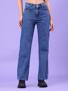 Jean en denim noir déchiré aux genoux, coupe ajustée, éco-responsable, style vintage, coupe classique pour femme - Product Image 2