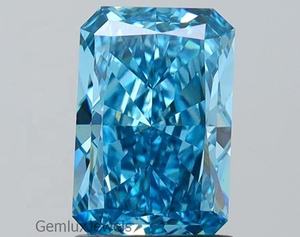 Diamante Cultivado en Laboratorio con Corte Radiante de 8.5 Quilates, Color Azul Intenso, Certificado por IGI, Claridad VS, Diamante Suelto - Product Image 1