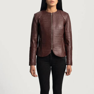 Blouson de moto en cuir pour femme, logo personnalisé, respirant, taille sur mesure, prix de gros d'usine pour l'hiver - Product Image 1
