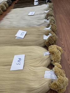 Extensions de cheveux à la kératine Extensions de pointes plates de couleur blonde Cheveux de très haute qualité prêts à expédier - Product Image 5