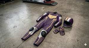 Traje de Motociclismo de Manga Larga para Hombre, Color Morado y Dorado, de PU Transpirable, para Todas las Estaciones - Product Image 3
