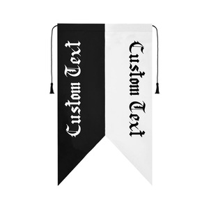 Bandera colgante con texto personalizado, banderín bordado en blanco y negro para adultos - Product Image 5