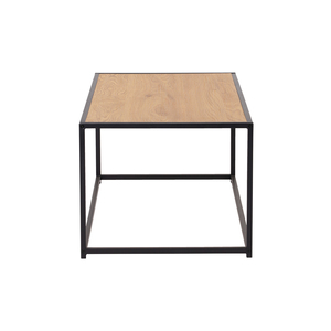 Mesa de Centro Minimalista con Estructura de Metal Negro y Superficie de Melamina para Sala de Estar y Uso Residencial, Duradera y Resistente - Product Image 4