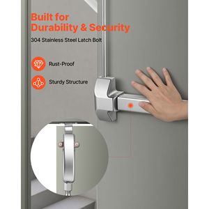 Barra Antipanico Verticale in Acciaio Inox da 28 Pollici per Porte Commerciali, Dispositivo di Emergenza - Product Image 3