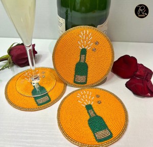 Posavasos Decorativos Modernos de Cristal con Cuentas y Flores Hechas a Mano para Mesa de Café, Compra Directa del Proveedor - Product Image 3