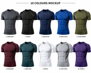 Custom <b>Men's</b> <b>Compression</b> T-<b>Shirt</b> Breathable Slim Fit Canvas Quick Dry Base Layer Gym Fitness Running Athletic Sports OEM ODM - Product Image 6