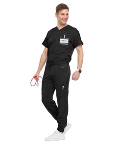 Custom Hospital Scrubs <b>Set</b> Medical Nursing Uniform V Neck Scrub Top & Pants Breathable Stretch Healthcare Clinic <b>Doctor</b> Nurse - Product Image 3