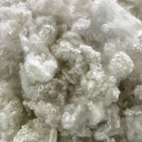 Fibre de polyester creuse conjuguée recyclée 100% PET, provenant de fragments de bouteilles, matière de rembourrage brute, couleur blanc pur, taille