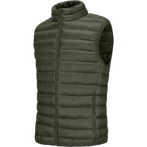 Male Padded Sleeveless Jacket Quilted Down Gilet for Men Classic Olive Green Puffer Vest Lightweight Body <b>Warmer</b> - Product Image 2