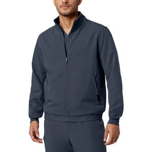 Chaqueta Médica Azul Marino para Hombre, con Cierre Completo, Tejida en Poliéster, Uniforme para Trabajadores de la Salud - Product Image 1