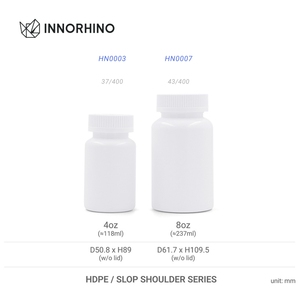 Premium HDPE 120ml 250ml 4oz 8oz Slope Shoulder <b>Plastic</b> Packer Bottles with CR <b>Cap</b> for Supplement Packaging Wholesale/OEM - Product Image 2