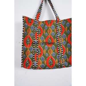 กระเป๋าโท้ทชายหาดลายทางผ้าฝ้ายควิลท์สไตล์โบโฮทำมือ ขนาดใหญ่ พร้อมหูหิ้วยาวสำหรับผู้หญิง ใช้สะพายไหล่สำหรับช้อปปิ้งในชีวิตประจำวันและงานแสดงสินค้า - Product Image 3