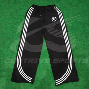 Pantalon de jogging streetwear à cordon de serrage et rayures pour homme – Sweatpants amples en coton personnalisables - Product Image 1
