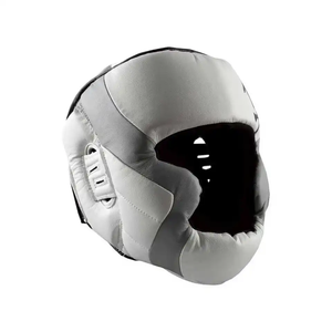Protector de Cabeza de Boxeo de Cuero PU Negro, Equipo de Protección Unisex para Adultos, Casco Deportivo con Cierre de Hebilla, Color Sólido - Product Image 5