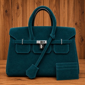 Bolso Tote de Cuero Genuino Hecho a Mano para Mujer con Tarjetero |   Bolso de Hombro Grande de Diseño |   Cierre de Seguridad |   OEM y ODM - Product Image 4