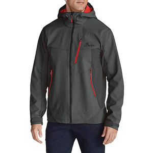 Men's Gray <b>Soft</b> <b>Shell</b> <b>Hooded</b> <b>Jacket</b> With Zip Fly Wind Resistant Pockets Regular Fit Outdoor Wear - Product Image 2