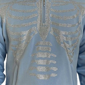 Fournisseur direct d'usine, sweat à capuche pour homme en couleur unie pour l'hiver, avec strass, logo personnalisé de haute qualité, 100% coton épais - Product Image 2