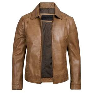 High Quality Winter Formal Leather Jackets with Stand Collar and Front Logo Placement Waterproof & Eco-Friendly - Product Image 2