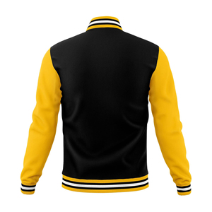 Custom <b>Canvas</b> Varsity <b>Jacket</b> with Wool Body & Genuine Leather Sleeves Breathable Winter Bomber <b>Jacket</b> for Men - Product Image 3