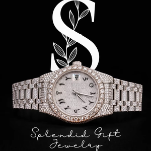 Reloj de Diamantes Moissanite con Números Arábigos, Totalmente Cubierto de Diamantes, Reloj de Función para Hombre, Reloj de Acero Inoxidable para Hombre y Mujer - Product Image 1