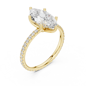 แหวนเพชร แหวนหมั้น ทองคำแท้ 14K เพชรเพาะเลี้ยง 2.5 กะรัต ทรงมาร์คีส์ และทรงกลมเจียระไนแบบบริลเลียนท์ คอลเลคชั่นเครื่องประดับเพชร - Product Image 2
