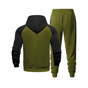 Conjunto Deportivo con Capucha Verde Oliva para Hombre, Pantalones con Cremallera y Manga Larga, Ropa Deportiva Casual para Hombre y Mujer - Product Image 2