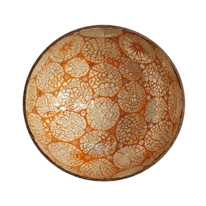 Bol en coquille de noix de coco avec texture décorative gravée, design éco-responsable, finition polie élégante pour cuisines - Product Image 1