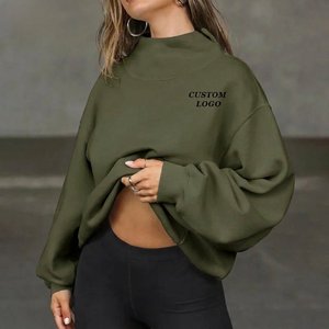 Sudadera con capucha de invierno para mujer con logo personalizado, cuello alto, forro polar, manga larga, bordada, estilo casual urbano - Product Image 2
