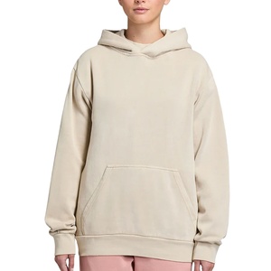 Sudadera con capucha de talla grande con logotipo personalizado para hombre, sudadera holgada con bolsillo sin cordón para hombre, de algodón sólido, con logotipo personalizado liso para invierno - Product Image 1