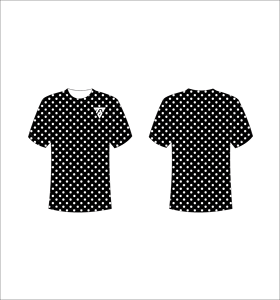 T-shirt pour homme noir à pois imprimés, manches courtes, col rond, coupe décontractée, 100% polyester, tricoté, respirant - Product Image 1