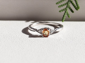 Natural Citrine <b>Ring</b> in 925 Sterling <b>Silver</b>, Handcrafted Oval Yellow Gemstone <b>Solitaire</b>, November Birthstone Jewelry - Product Image 3
