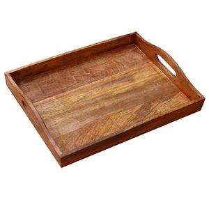 Handmade Wooden Serving Tray with Inlay Design Decorative <b>Rectangle</b> <b>Coffee</b> <b>Table</b> Tray Boho Style Wood Platter for Home Decor - Product Image 3