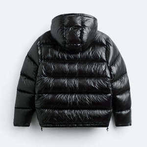 OEM Custom Glossy Puffer Jacket Hooded Waterproof Duck Down Winter Glossy Puffer Jacket Lightweight Warm Fashion <b>Bubble</b> <b>Coat</b> - Product Image 1