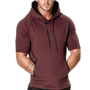 Oferta Especial: Sudaderas con Capucha de Manga Corta para Gimnasio, Entrenamiento, Culturismo, Ajuste Ceñido, Térmicas, Precio al por Mayor, Hechas a Medida - Product Image 1