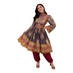 Vestidos de novia de primera calidad, ropa afgana KUCHI de alta calidad, vibrantes prendas afganas, 3 piezas de vestidos afganos hechos a mano a precio de mayoreo. - Product Image 1
