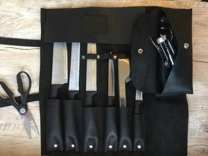 Ensemble de couteaux portables classiques en cuir véritable de haute qualité et durable, 4-6 compartiments, léger pour la protection des couteaux, LKR-0383 - Product Image 4