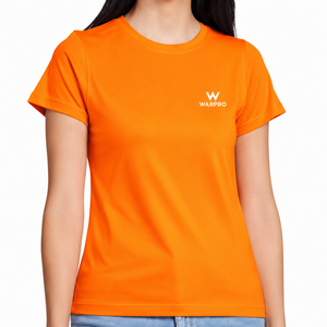 Women's Orange Crew Neck Short Sleeve T-Shirt 100% Cotton Jersey Casual Fit Regular Length Breathable Solid Color - Product Image 6