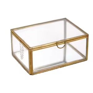 Artistic Metal & Glass Jewelry <b>Box</b> Decorative <b>Trinket</b> Storage Case for Rings Earrings Necklace Bracelet Vanity Gift - Product Image 5